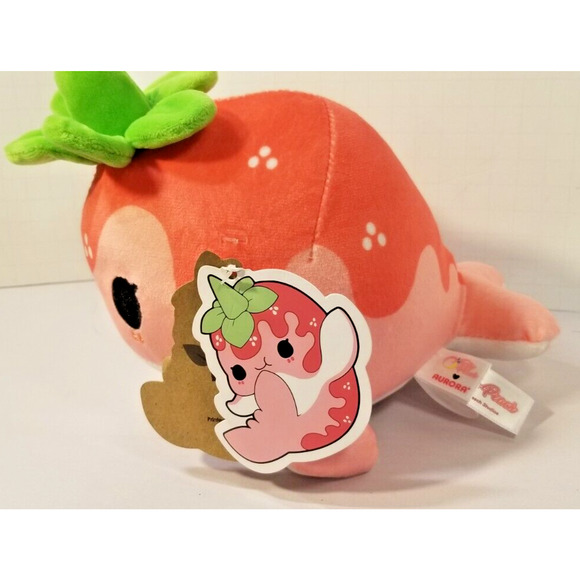 Strawberry Nomwhal Plush Narwhal Tasty Peach Studios Aurora 7in with TAGS - Picture 5 of 10